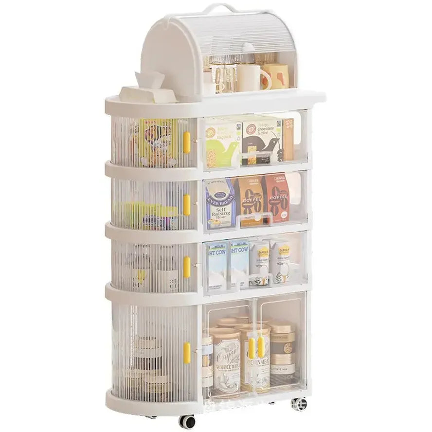 JMT-105098 5-Tier Rolling Utility Organiser Cart with Drawers for Kitchen and Makeup Storage