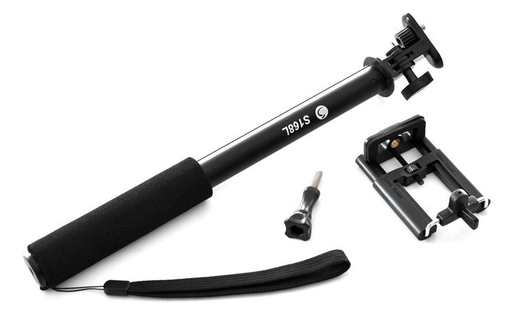 JMT-105162 Aluminum Alloy Mobile Phone Selfie Stick - Adjustable Length & Compact Design in Black, Red, and Local Gold