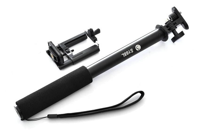 JMT-105162 Aluminum Alloy Mobile Phone Selfie Stick - Adjustable Length & Compact Design in Black, Red, and Local Gold