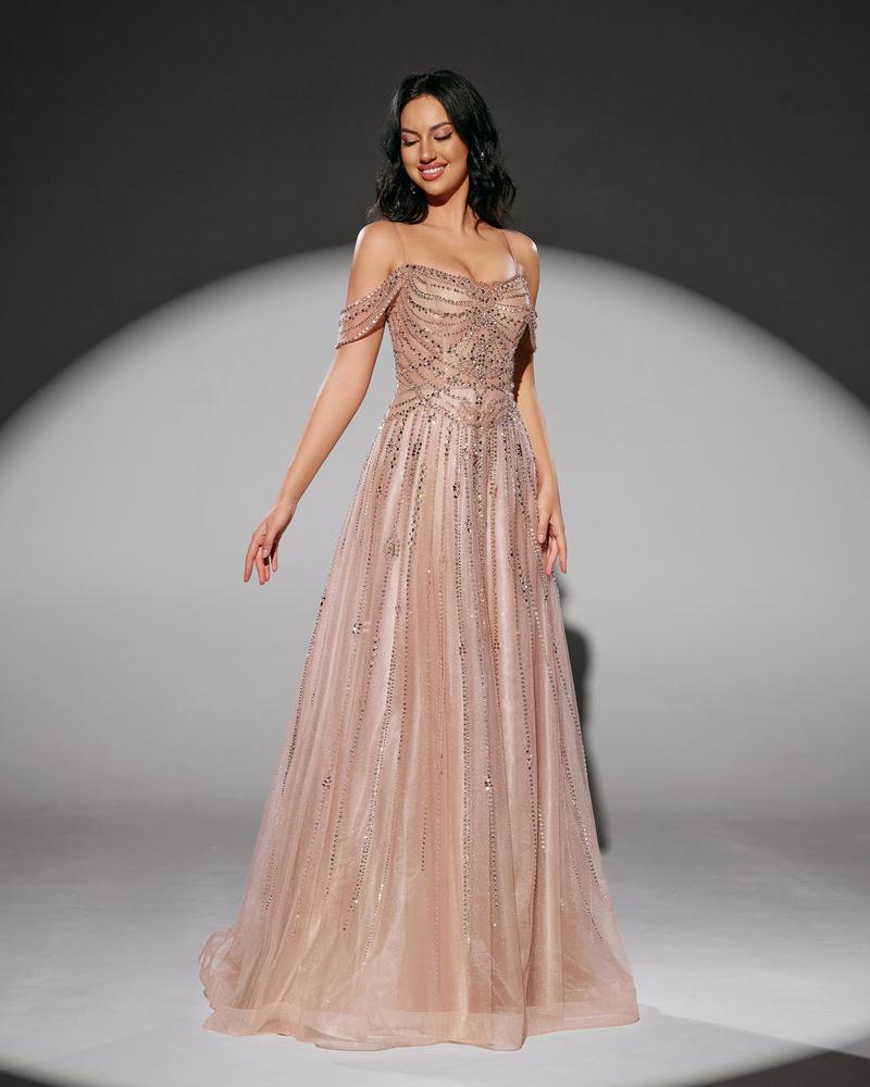 JMT-105226 Elegant Pink Evening Dress - Model SH0213 for Women