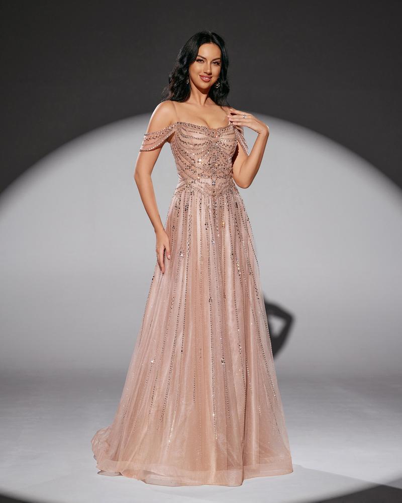 JMT-105226 Elegant Pink Evening Dress - Model SH0213 for Women