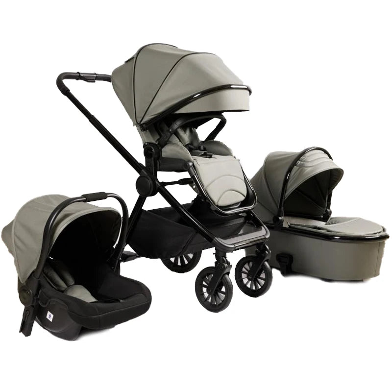 JMT-105290 Versatile Foldable 3-in-1 Baby Stroller with PU Linen Fabric for Ages 3+
