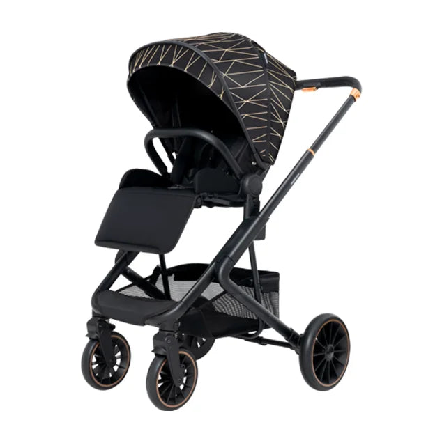 JMT-105290 Versatile Foldable 3-in-1 Baby Stroller with PU Linen Fabric for Ages 3+