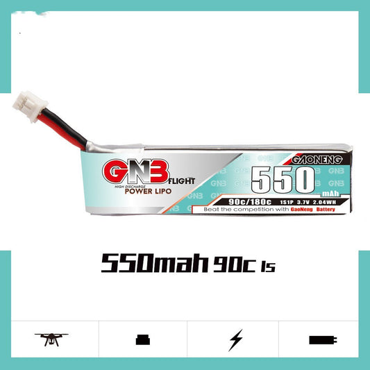 JMT-105482 Mini High-Rate Lithium Battery for FPV - 4.2V, 0.55A, Compact Size 6x18x66mm