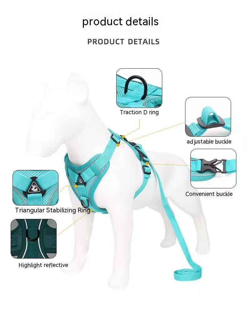 JMT-105482 Reflective Anti-Slip Dog Leash with Traction - Available in Multiple Colors