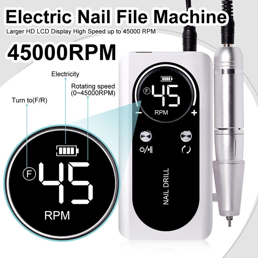JMT-105610 Rechargeable Electric Nail Grinding Machine for Nail Art with Polishing Accessories