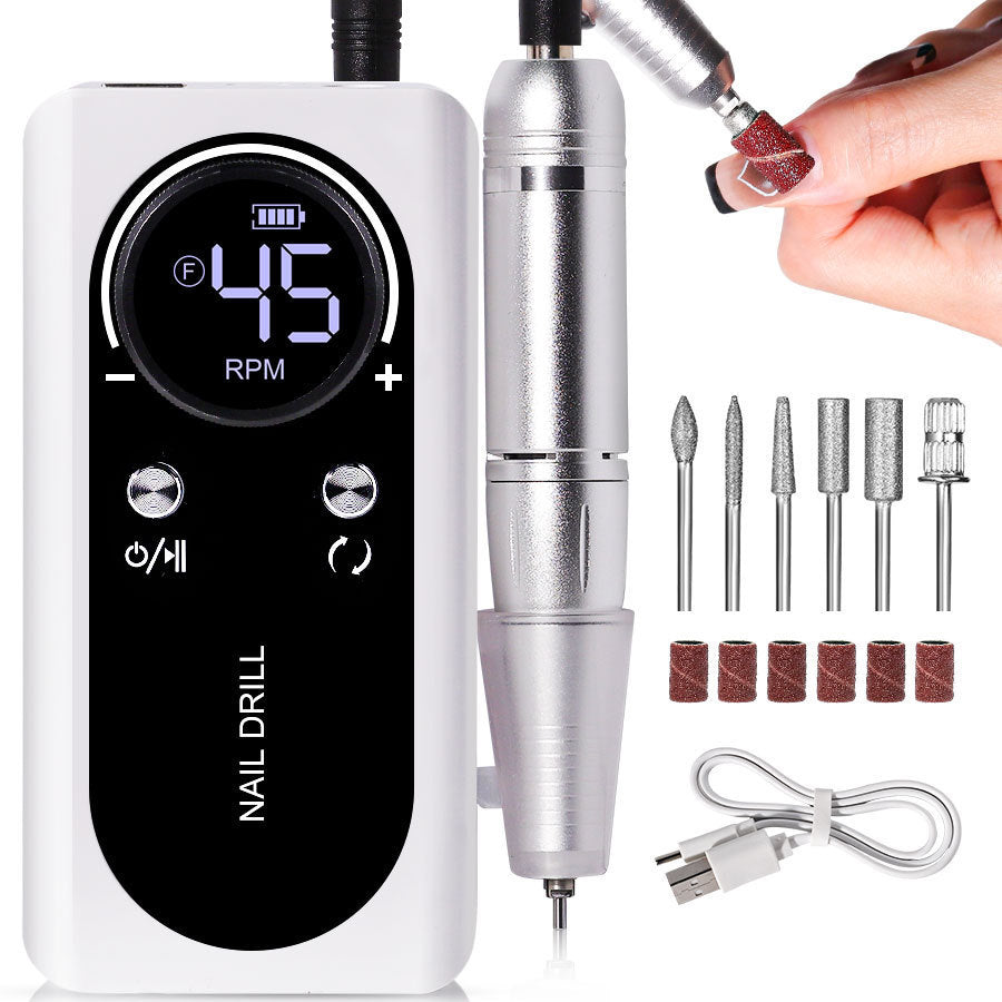 JMT-105610 Rechargeable Electric Nail Grinding Machine for Nail Art with Polishing Accessories