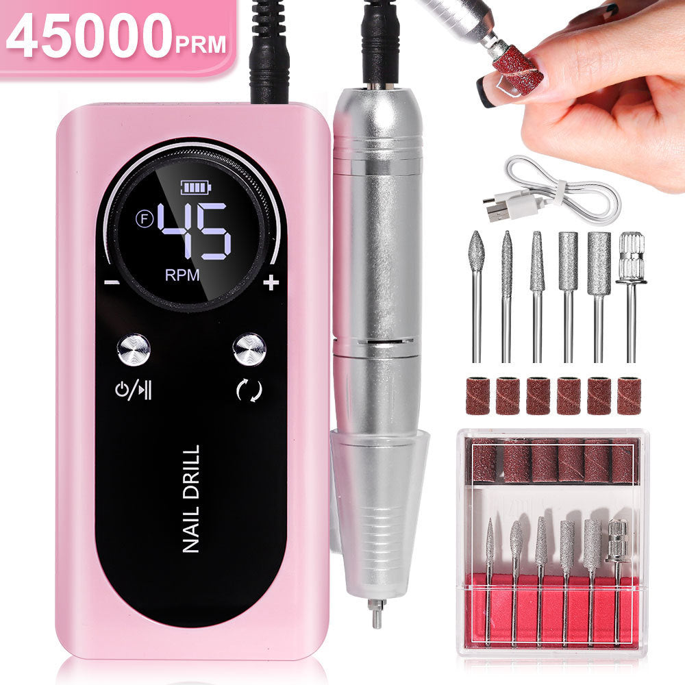 JMT-105610 Rechargeable Electric Nail Grinding Machine for Nail Art with Polishing Accessories
