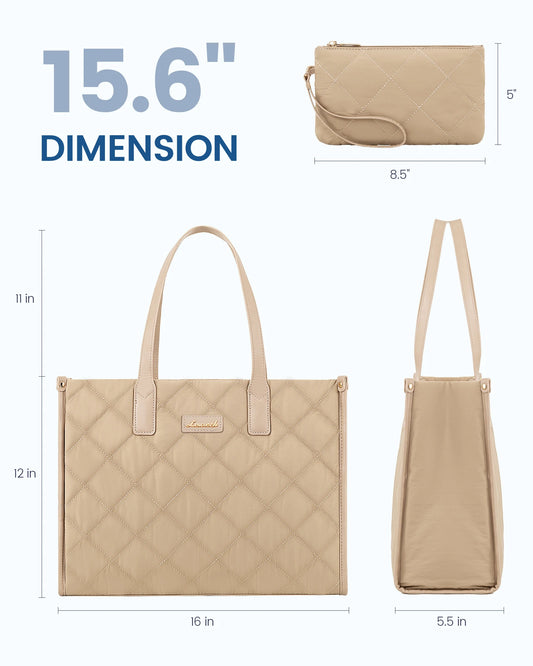 JMT-106122 Quilted Large Tote Hand Bag for Work and School – Versatile Laptop Purse for Office Use