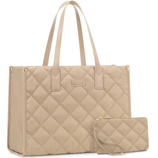 JMT-106122 Quilted Large Tote Hand Bag for Work and School – Versatile Laptop Purse for Office Use