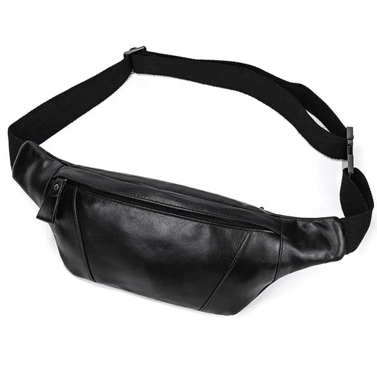 JMT-106186 Genuine Leather Crossbody Chest Bag in Brown Vintage Cowhide for Men and Women