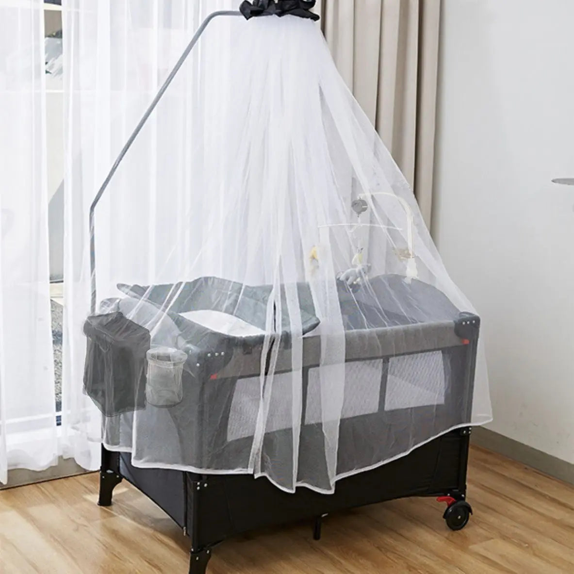 JMT-106250 Portable Foldable Baby Playbed Crib – Rocking Design for Newborns, Space-Saving and Convenient