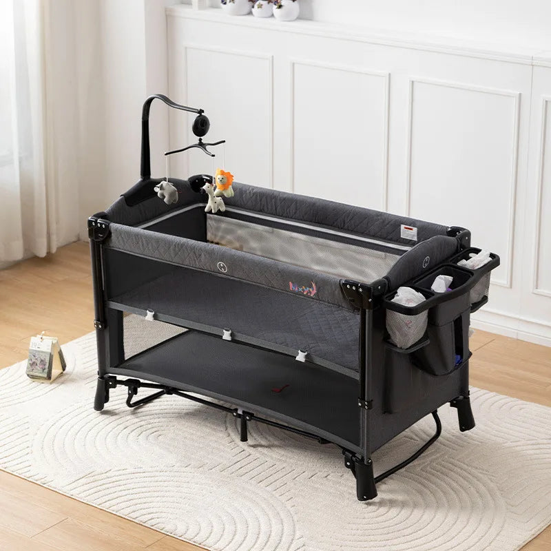 JMT-106250 Portable Foldable Baby Playbed Crib – Rocking Design for Newborns, Space-Saving and Convenient