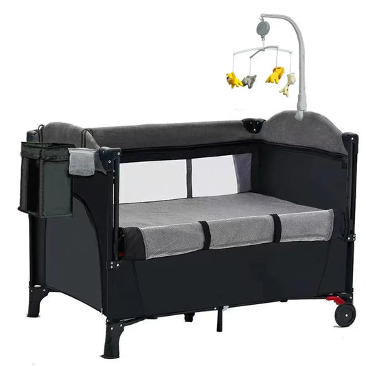 JMT-106250 Portable Foldable Baby Playbed Crib – Rocking Design for Newborns, Space-Saving and Convenient