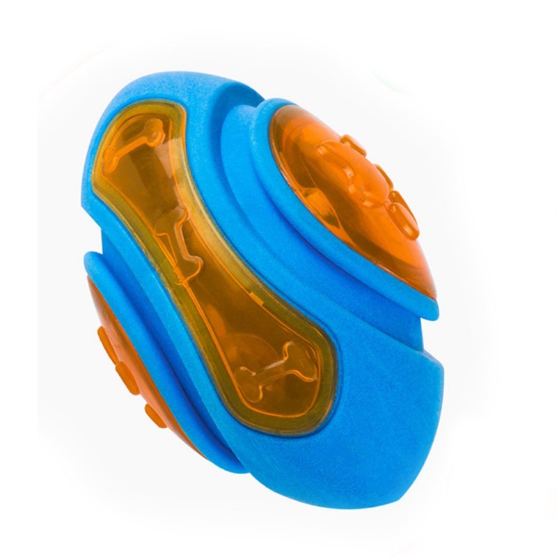 JMT-106442 Durable Blue TPR Dog Training Toy with Teeth Cleaning Function and Interactive Features