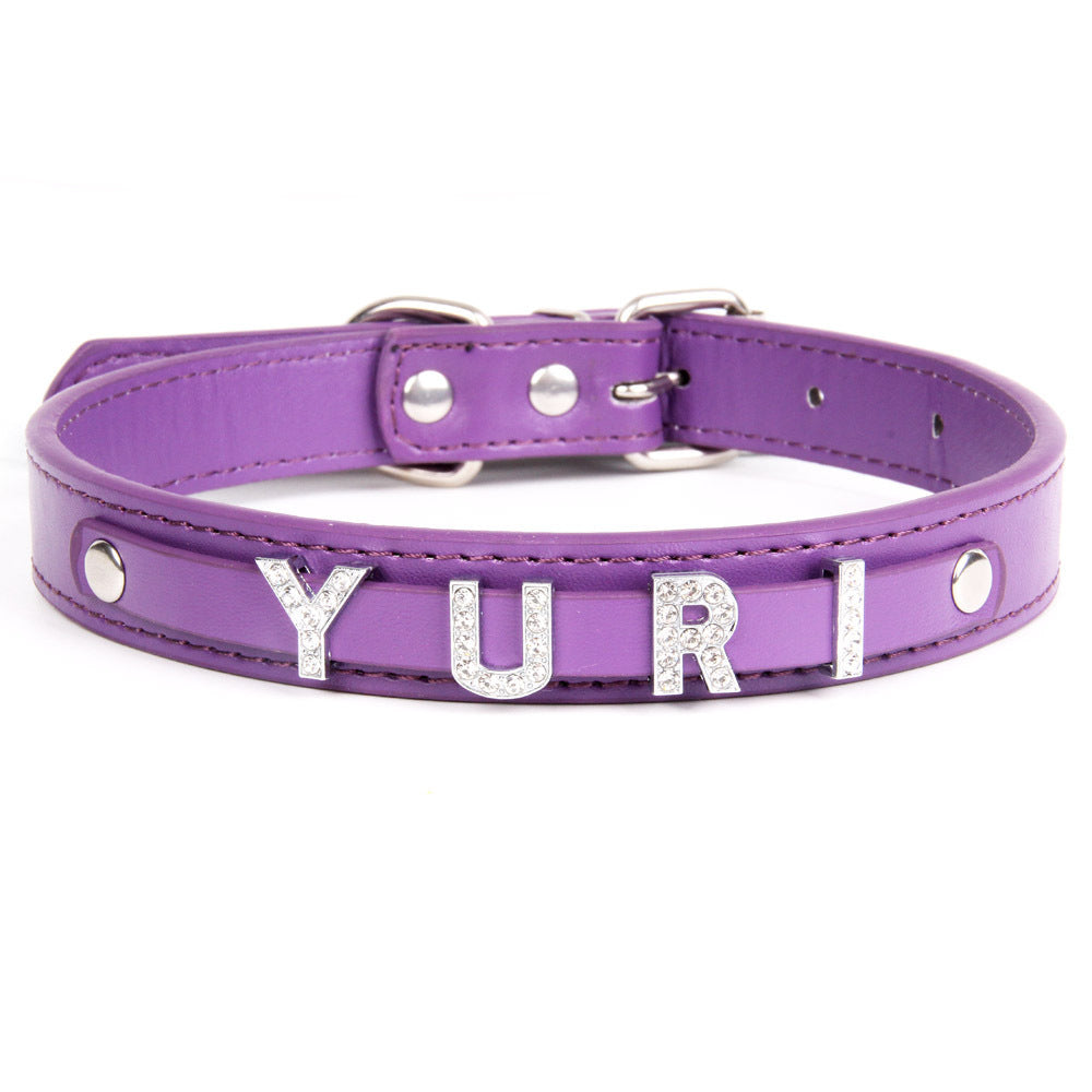 JMT-106954 Personalized PU Leather Pet Collar for Small and Medium Dogs with Convenient Alloy Nail Design