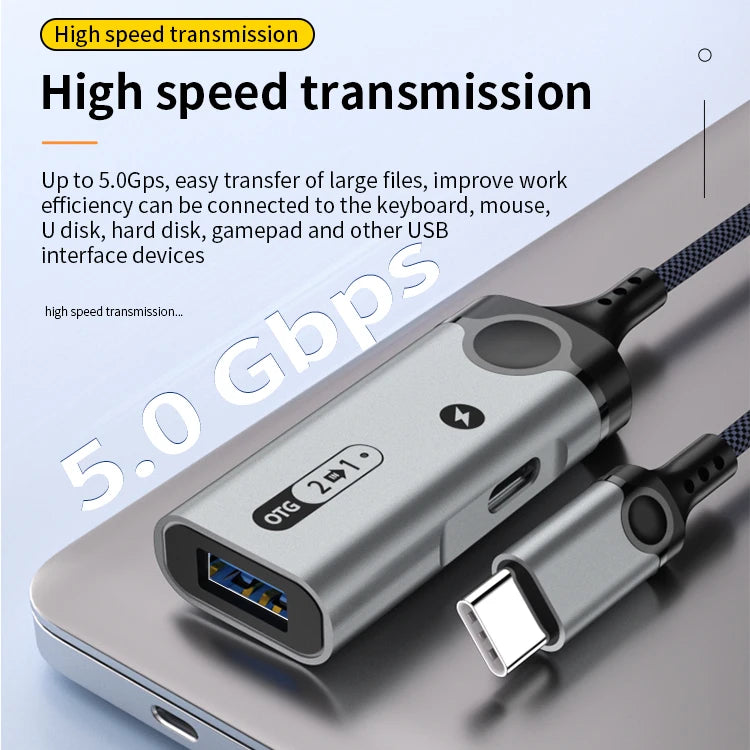 JMT-106954 USB-C to USB 3.0 OTG Adapter for High-Speed Data Transfer and Charging