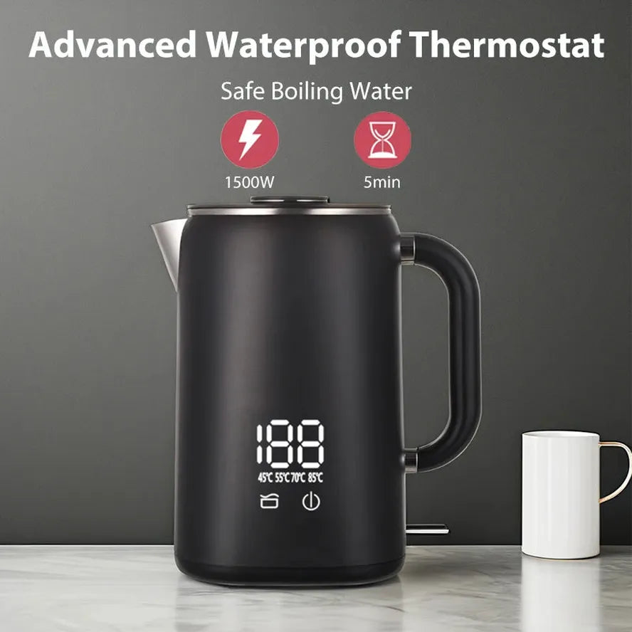 JMT-107146 Double Layer 1.7L Stainless Steel Electric Kettle for Efficient Water Boiling