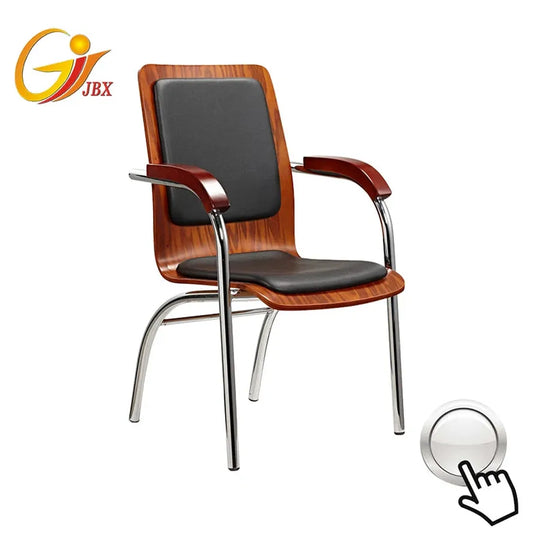 JMT-107210 Bentwood Plywood Armchair with Chrome Feet and Solid Wood Seat