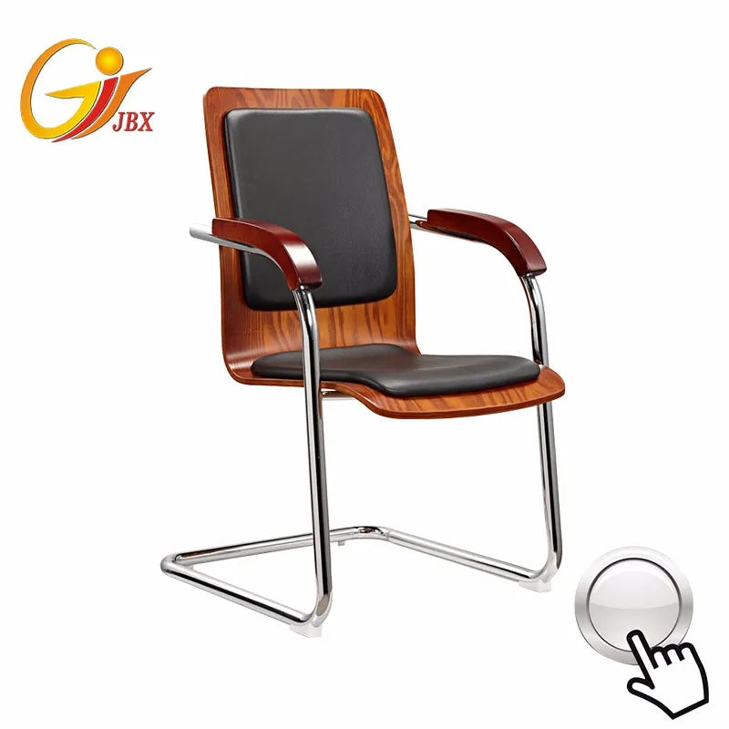 JMT-107210 Bentwood Plywood Armchair with Chrome Feet and Solid Wood Seat