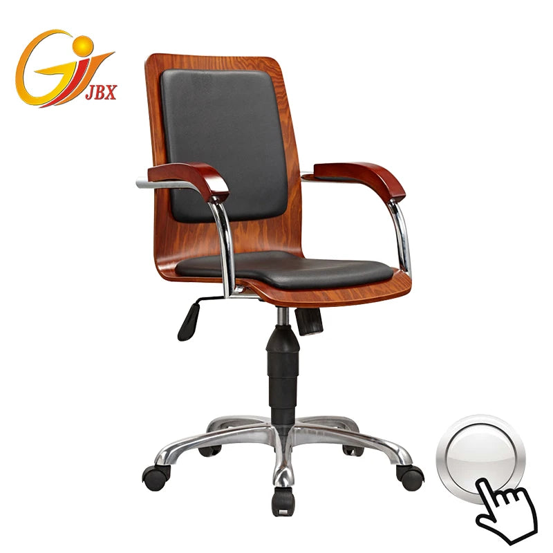 JMT-107210 Bentwood Plywood Armchair with Chrome Feet and Solid Wood Seat