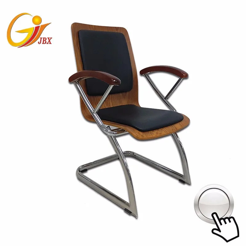 JMT-107210 Bentwood Plywood Armchair with Chrome Feet and Solid Wood Seat