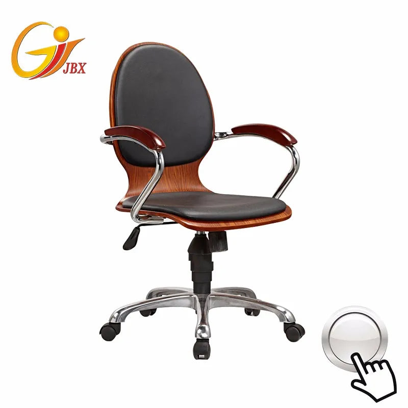 JMT-107210 Bentwood Plywood Armchair with Chrome Feet and Solid Wood Seat