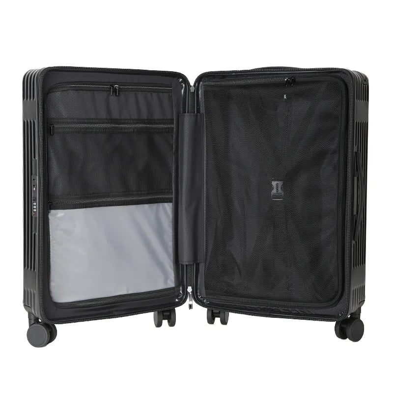JMT-107338 Compact Carry-On Trolley with Spinner Wheels and USB Port, Made from Durable PC Material