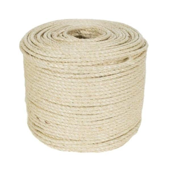 JMT-107466 Sisal Rope for Cat Scratching Posts - 6mm Diameter, Natural Fiber, 10FT to 66FT Options Available