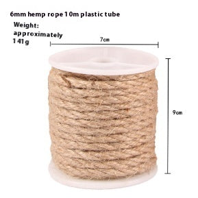 JMT-107466 Sisal Rope for Cat Scratching Posts - 6mm Diameter, Natural Fiber, 10FT to 66FT Options Available