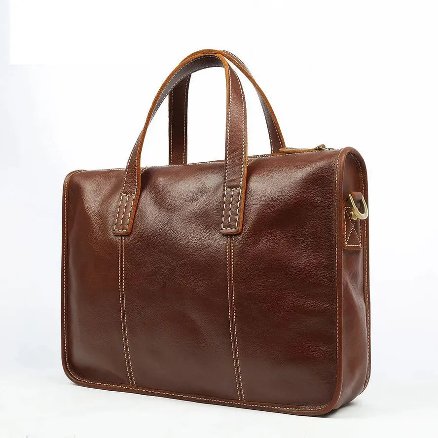 JMT-107850 Men's Leather Messenger Bag - Casual Retro Sling Bag for Business Use