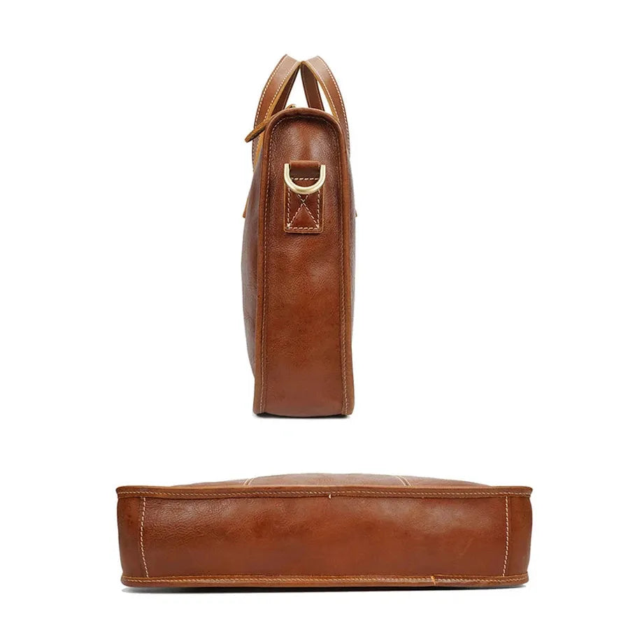 JMT-107850 Men's Leather Messenger Bag - Casual Retro Sling Bag for Business Use