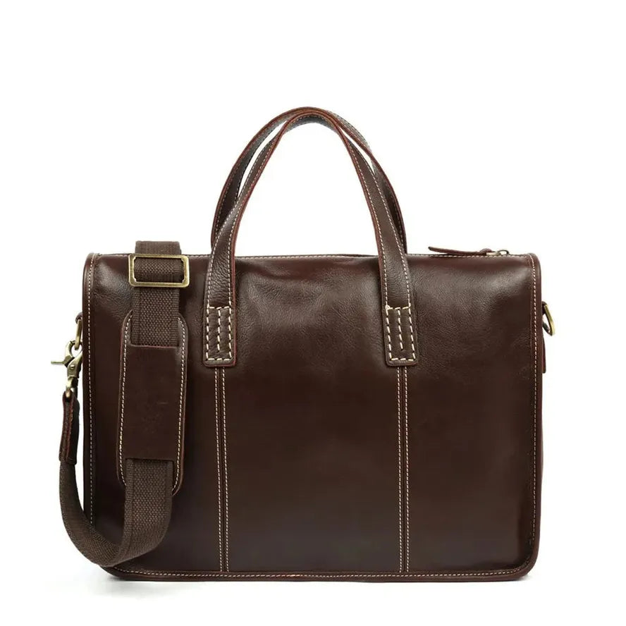 JMT-107850 Men's Leather Messenger Bag - Casual Retro Sling Bag for Business Use