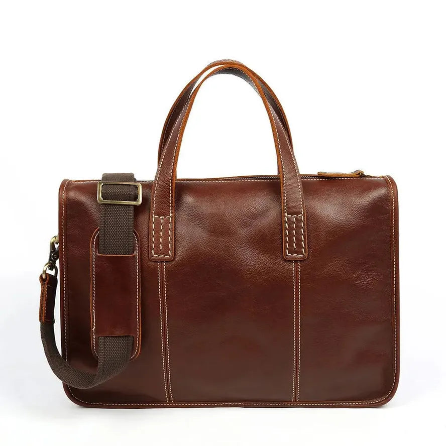 JMT-107850 Men's Leather Messenger Bag - Casual Retro Sling Bag for Business Use