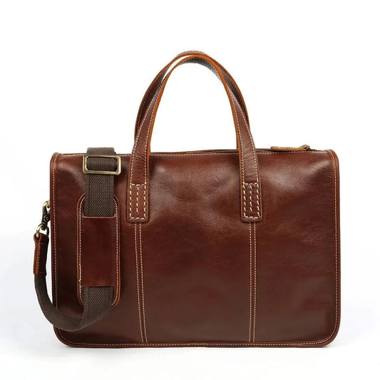 JMT-107850 Men's Leather Messenger Bag - Casual Retro Sling Bag for Business Use