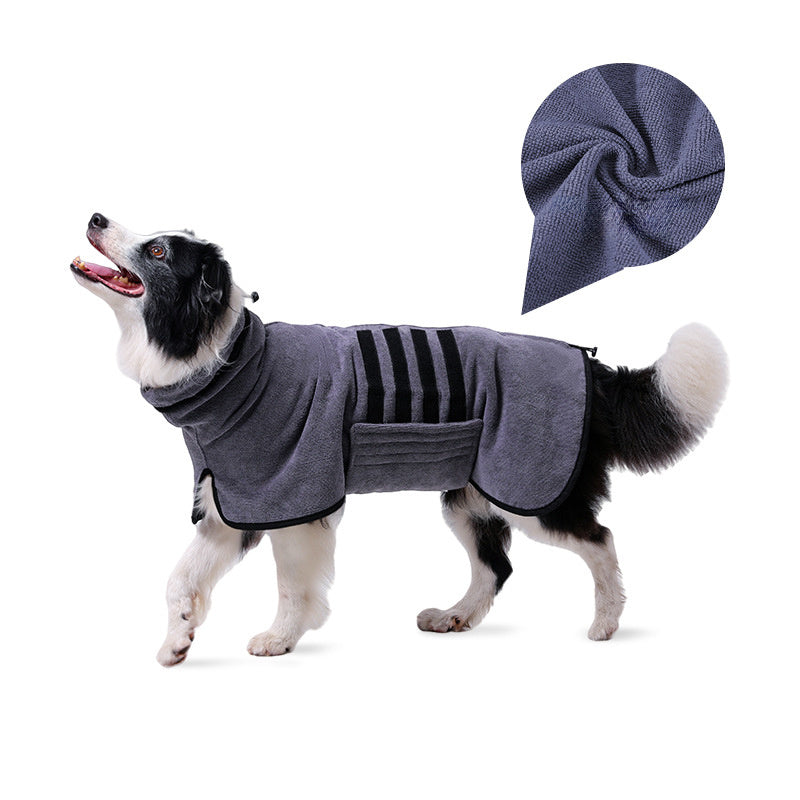 JMT-108234 Adjustable Dog Bathrobe and Cat Drying Towel for Optimal Water Absorption, Suitable for Small to Large Pets