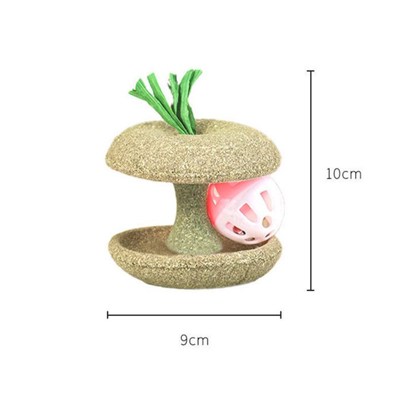 JMT-108746 Catnip Bell Toy for Cats - Edible, Dental Cleaning, Soft Material with Corn Husks