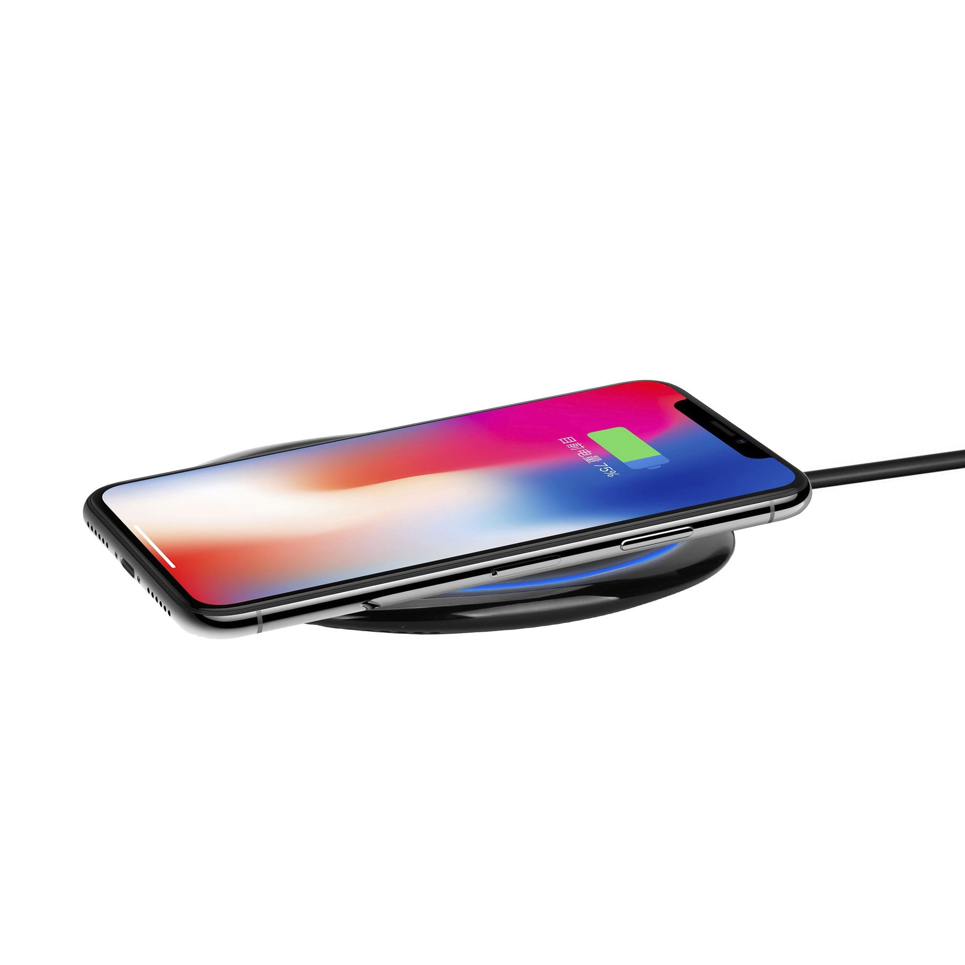 JMT-108938 15W Fast Wireless Charger with Glossy Flat Surface for Apple and Huawei Phones