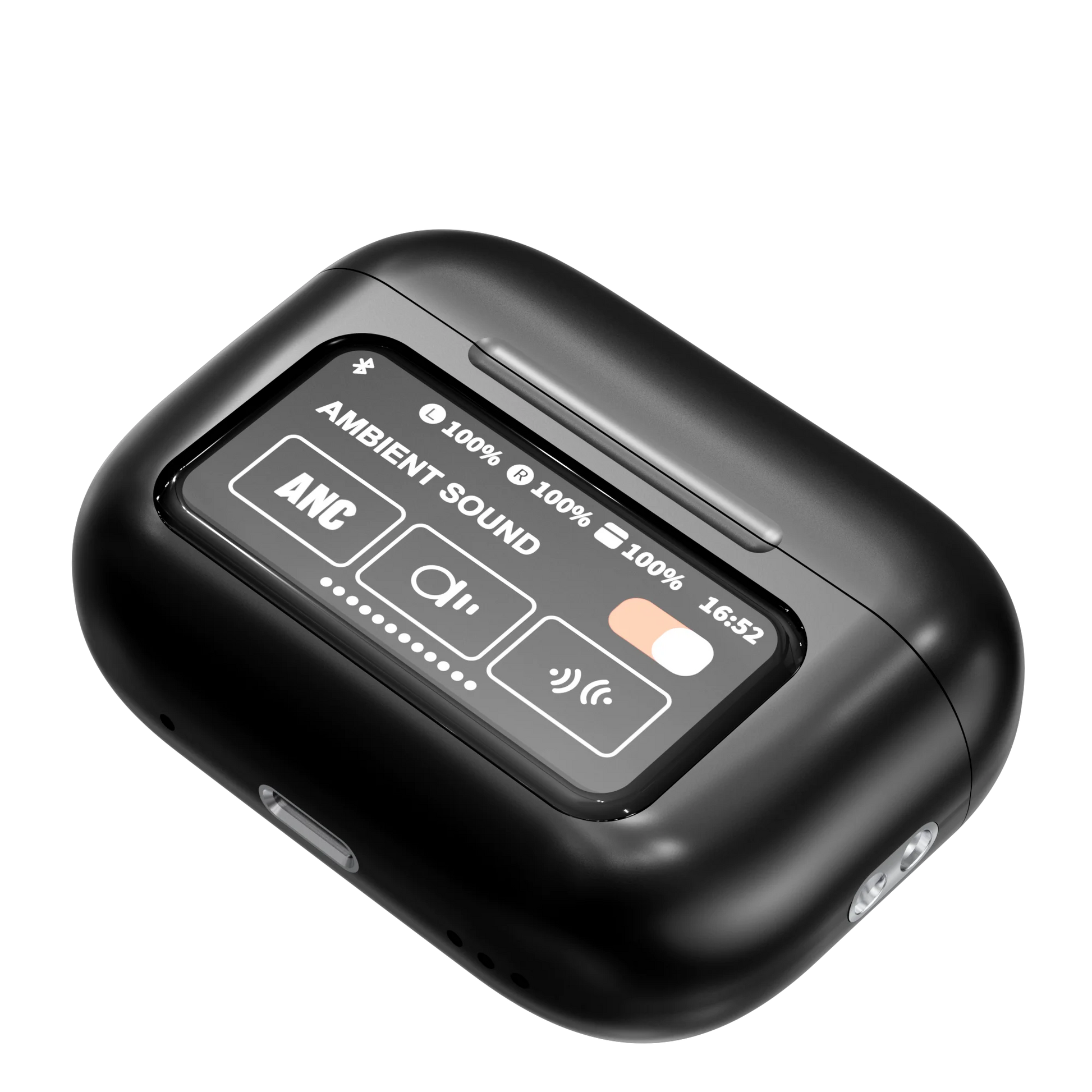 JMT-108938 Smart Touch Screen Wireless Earbuds with Active Noise Cancellation and Environmental Noise Cancellation – Bluetooth 5.4, Low Latency, Black/White