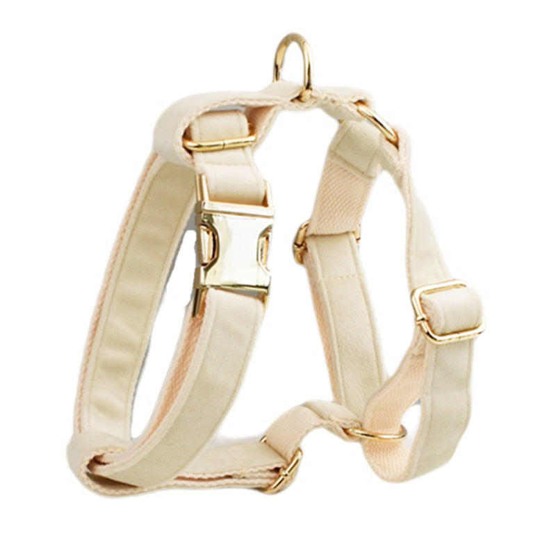 JMT-108938 Velvet Fabric Dog Collar Set with Leash, Bow, Flower, Vest, and Poop Bag