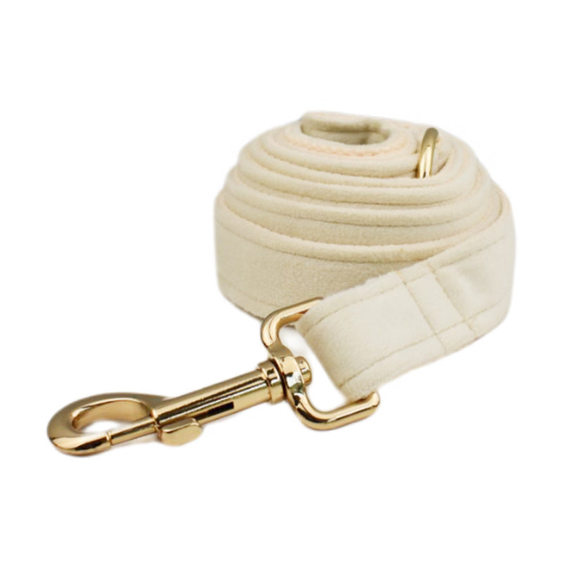 JMT-108938 Velvet Fabric Dog Collar Set with Leash, Bow, Flower, Vest, and Poop Bag