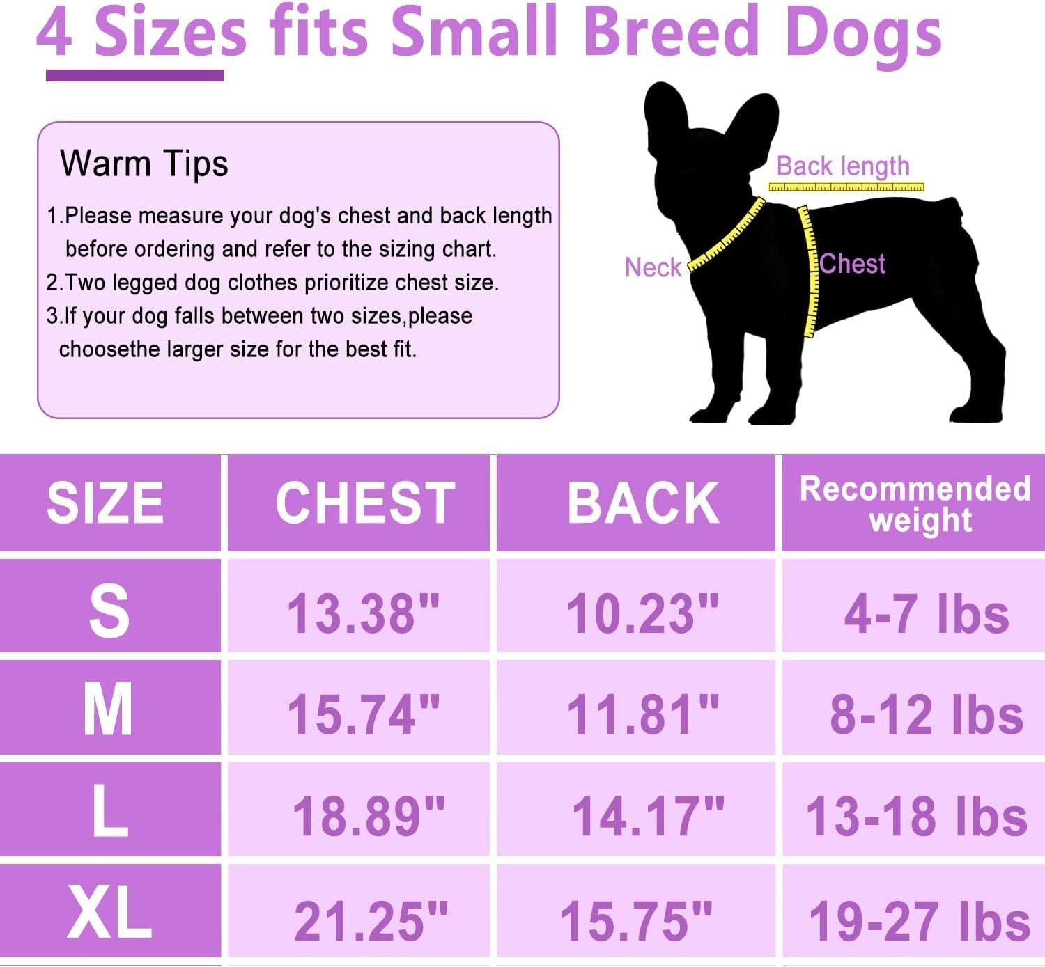 JMT-109386 Warm Fleece Dog Sweater with D-Ring Leash Attachment - 2-Pack Pullover for Small Dogs in Pink & Purple or Blue & Green