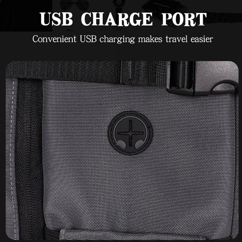 JMT-109770 Waterproof Nylon Laptop Backpack with USB Charging Port and Large Capacity for Students