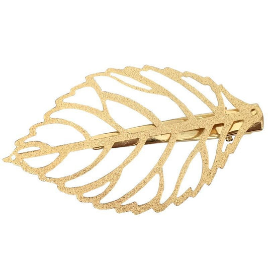 JMT-110282 Vintage Alloy Hollow Leaf Duckbill Clip for Women
