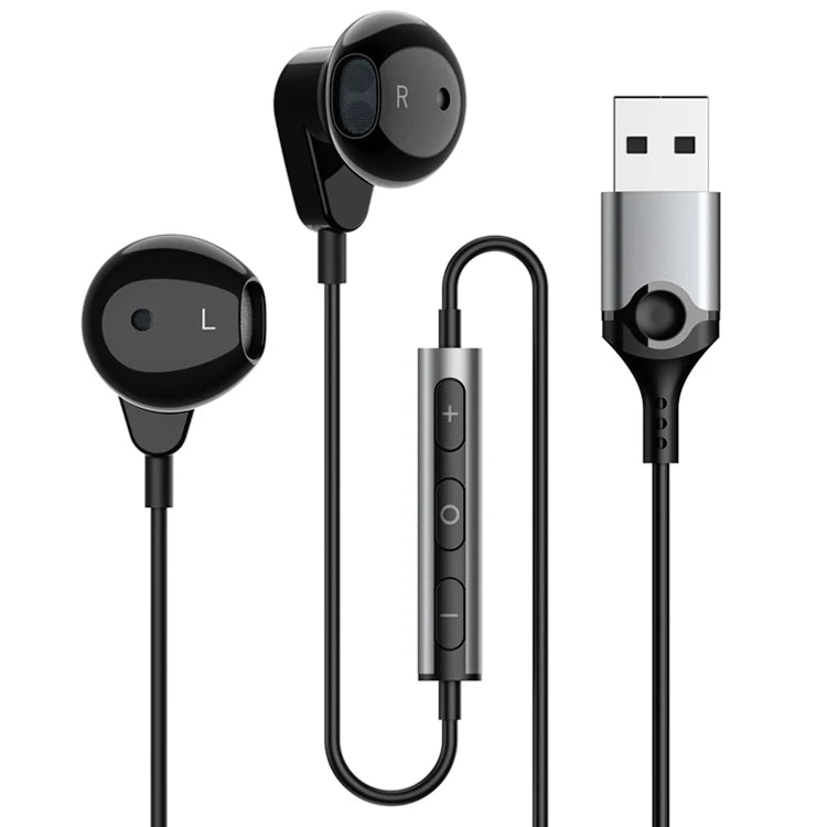 JMT-110410 USB Wired Gaming Headphones with 2.3M Cable, Built-in Microphone and Volume Control