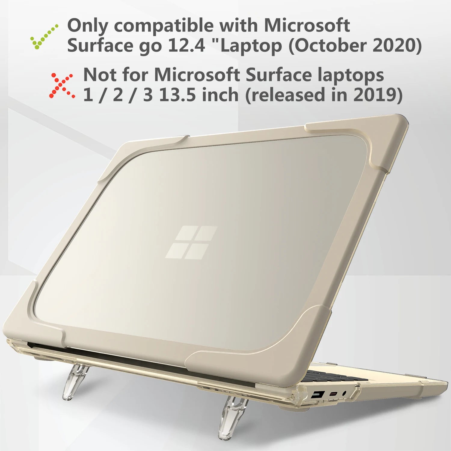 JMT-110474 Shockproof TPU PC Hard Shell Case with Fold Kickstand for Microsoft Surface Laptop Go 12.4 Inch 1943