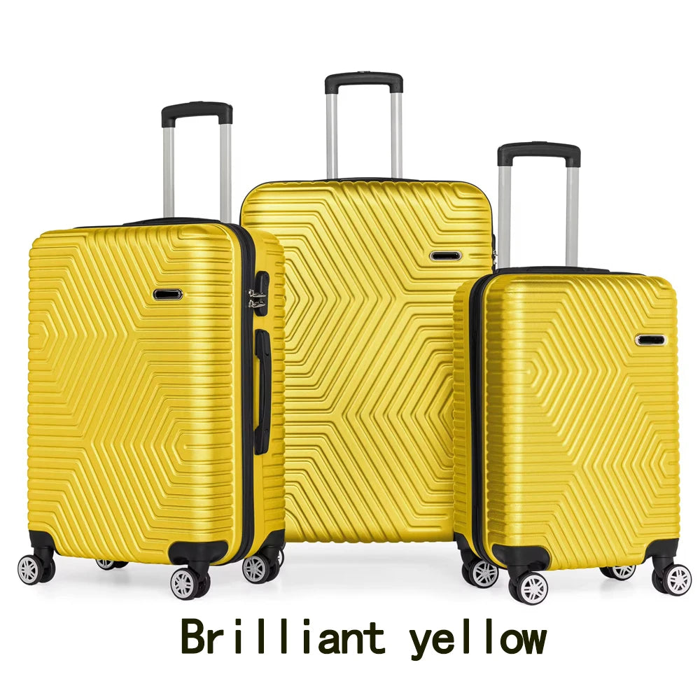 JMT-110794 3-Piece Spinner Trolley Luggage Set with Durable ABS Material for Travel