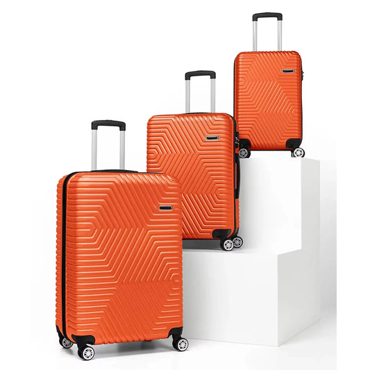 JMT-110794 3-Piece Spinner Trolley Luggage Set with Durable ABS Material for Travel