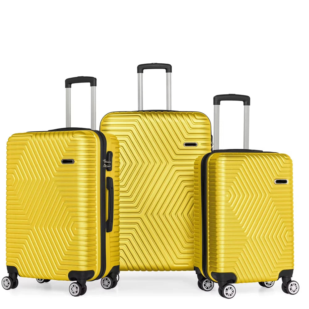 JMT-110794 3-Piece Spinner Trolley Luggage Set with Durable ABS Material for Travel