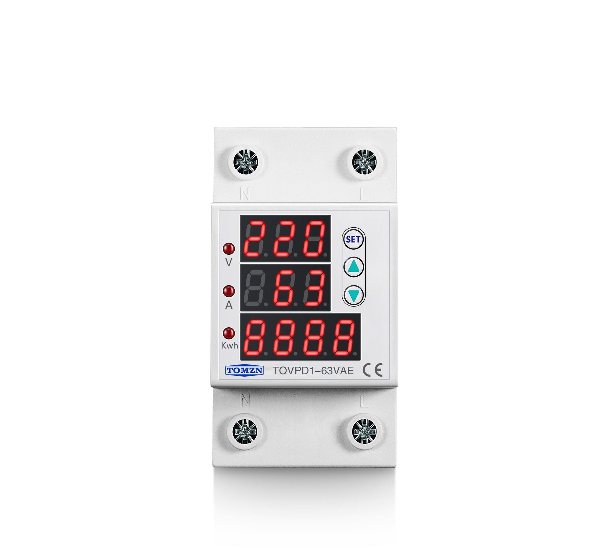 JMT-110922 Adjustable Over and Under Voltage Miniature Circuit Breaker, Model XY47-80S, 2P, Rated Current Options 1A-63A, AC230V/AC400V